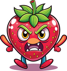 Obraz premium Cute Cartoon isolated Strawberry | with a sunglass & Christmas hat and siting on Easter egg
