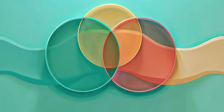 A Venn diagram comparing and contrasting various investment strategies, with color-coded circles and overlapping sections on a teal and sand background.