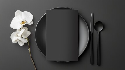 A restaurant menu mockup with elegant typography and a sophisticated layout.