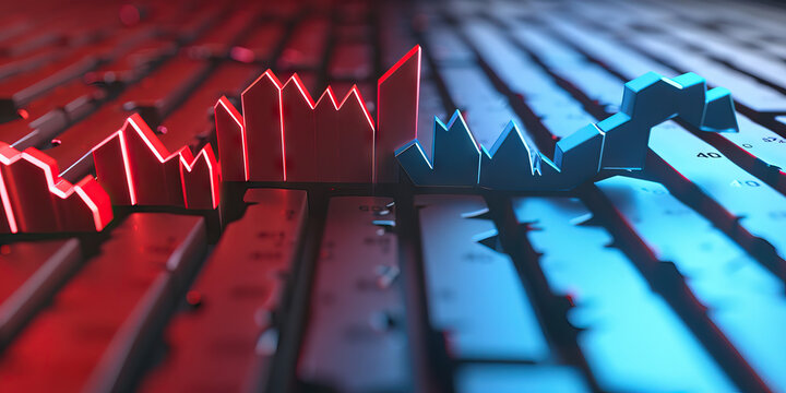 Interest Rate Fluctuations: Red & Blue Up & Down Arrows