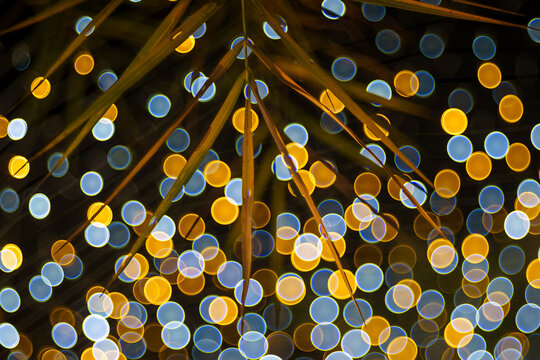 Orange and blue bokeh
