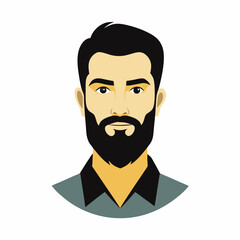 Young man beard vector illustration on white background