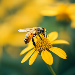 Bee on yellow flower
