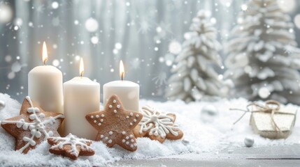 Winter Wonderland with Candles and Cookies