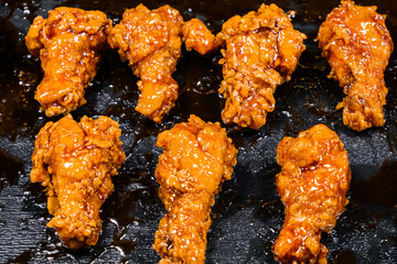 chicken legs cooked in batter, street food