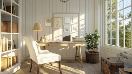 Cozy Home Office with Natural Light