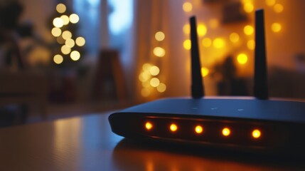 Wireless Router in a Cozy Home Setting