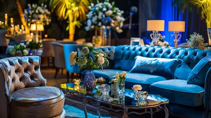 Relishing in a sumptuous premium event and specialty beverages with an with an elegant theme with a luxurious lounge setting