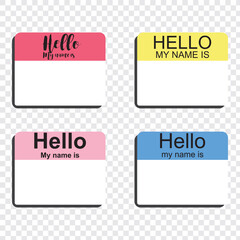 name badge template. hello my name is blank template. EPS 10.