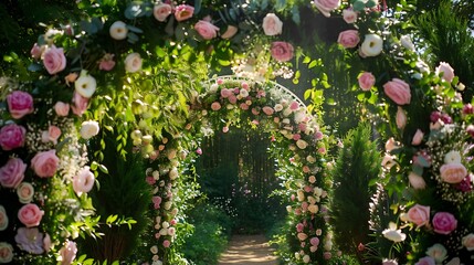 Romantic flower archway ideal for anniversaries