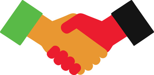 red and green Handshake for business purpose 