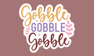 Thanksgiving Stickers Bundle And Single Design