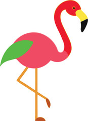 A charming flamingo cartoon vector 