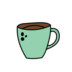 Cup of coffee. Colored signs for design logo, visit card, etc. Single high-quality food symbol for web design or mobile app. 