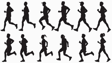 Runner black vector silhouette