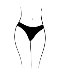 women panties swimsuit black and white drawing sketch