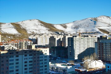 The panoramic view of the entire city of Ulaanbaatar, mongolia