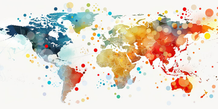 A world map showing regional market performance in various industries, with colored dots indicating growth or decline for easy reference.