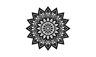 abstract mandala art outline circular basic design spiritual round vector element