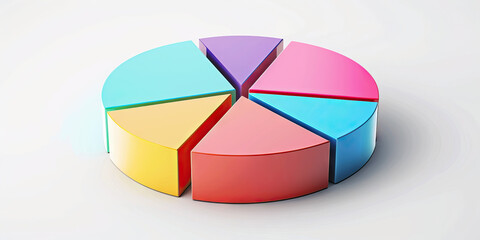 Obraz premium A pie chart highlighting promising industries for investment, such as clean energy or artificial intelligence, using distinctive colors to grab attention.