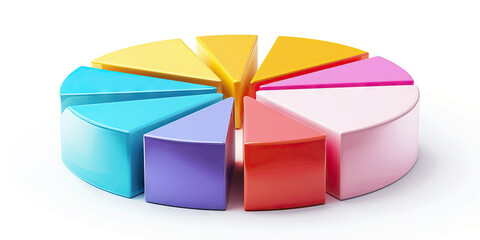 Obraz premium A pie chart highlighting promising industries for investment, such as clean energy or artificial intelligence, using distinctive colors to grab attention.