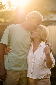 senior couple enjoying some time outside