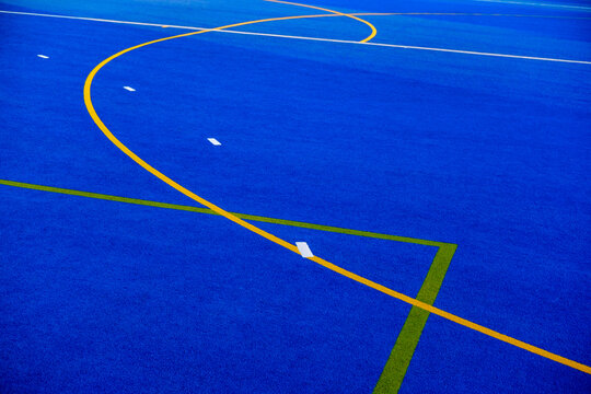 Blue sports field