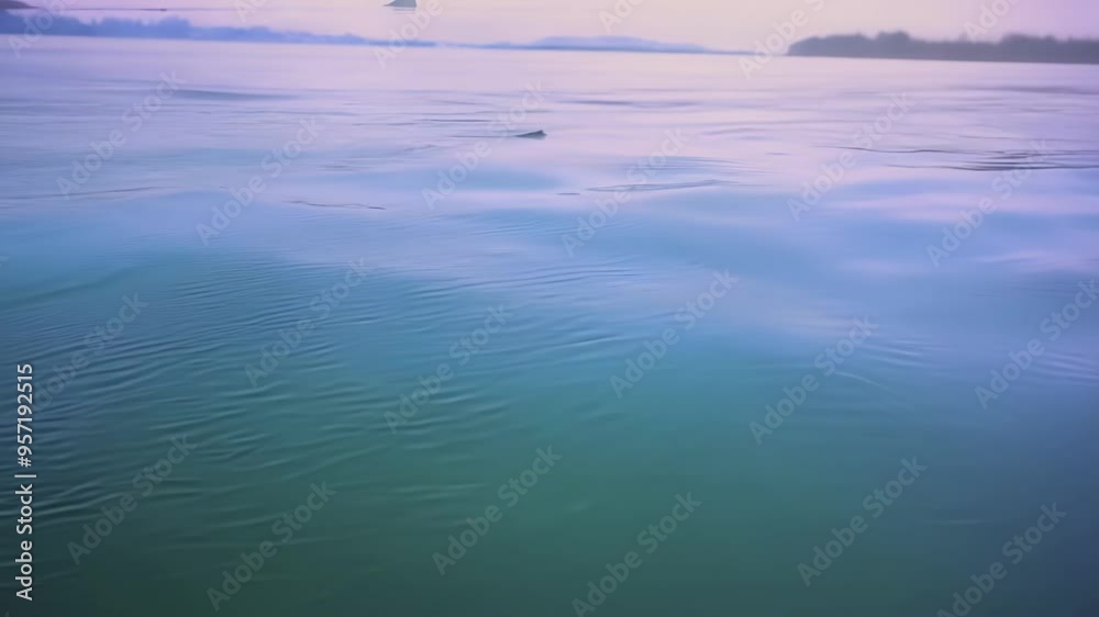 Poster Calm water surface forming an abstract pattern with fantasy colors, perfect for backgrounds or any project that needs an ethereal touch