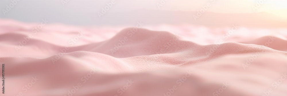 Poster minimalist soft pink sandy surface with ethereal desert background in pastel tones - tranquil calm a