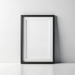 Black Frame on White Wall, Minimalist Design, Blank Canvas, Mockup, Minimalism, Mockup, Design