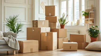 Organized packing for a move with a family getting ready to relocate to a new home