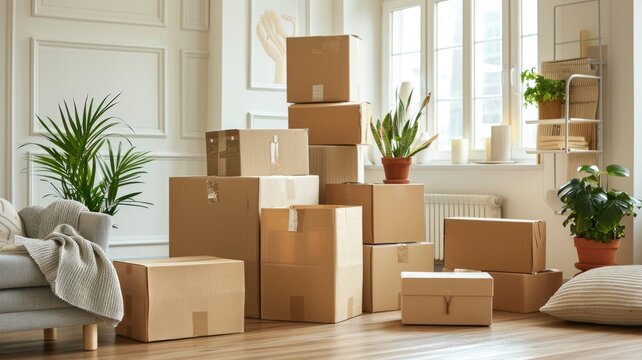 Organized packing for a move with a family getting ready to relocate to a new home