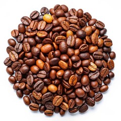 Fototapeta premium Coffee Bean Circle - Roasted, Aromatic, Fresh, Coffee Beans, Caffeine, Beverage, Aroma