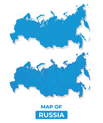 Obraz premium Vector Russia map set simple flat illustration with borders of regions
