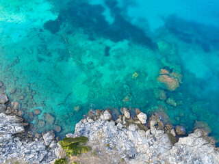 Ionian Sea, mirror beach Saranda, Albania, most beautifully beach, crystal clear sea
