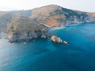 Obraz premium Ionian Sea, mirror beach Saranda, Albania, most beautifully beach, crystal clear sea