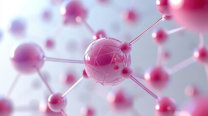 Expanding network, interconnected spheres, illustration