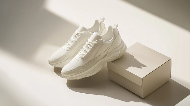 Trendy sneakers shoes isolated on a color background. Pair of fashion male sneakers. Summer street style shoes.