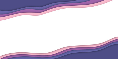 Abstract paper cut background with purple gradient.