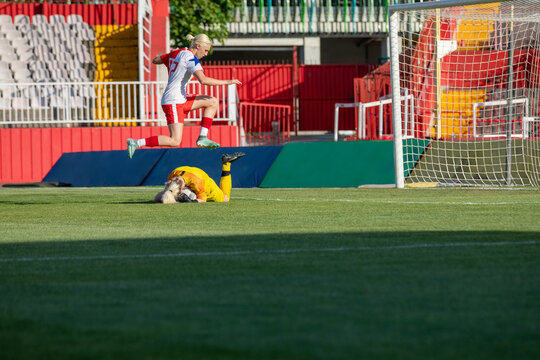 Goalkeeper Catching the Soccer Ball