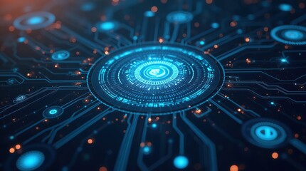 Futuristic digital interface highlighting advanced tech security protocols