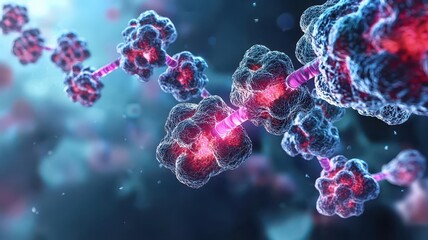 Cellular signaling, receptor-ligand interaction on cell surface, illustration