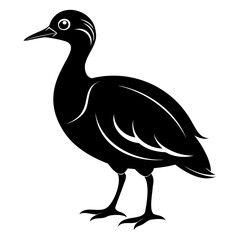 Nene bird black silhouette vector illustration isolated on a white background