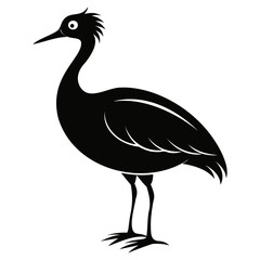 Nene bird black silhouette vector illustration isolated on a white background
