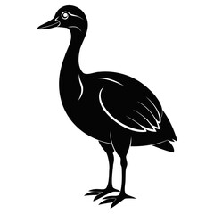 Nene bird black silhouette vector illustration isolated on a white background