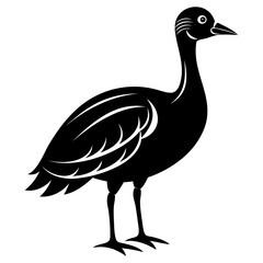 Nene bird black silhouette vector illustration isolated on a white background