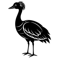Nene bird black silhouette vector illustration isolated on a white background