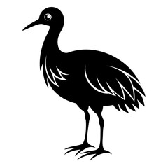 Nene bird black silhouette vector illustration isolated on a white background