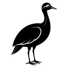 Nene bird black silhouette vector illustration isolated on a white background