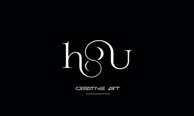 HU, UH, H, U abstract letters logo monogram